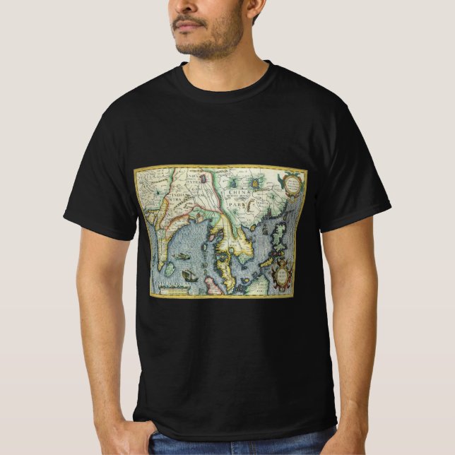 Antique Southeast Asian Karta by Mercator / Hondiu T Shirt (Framsida)