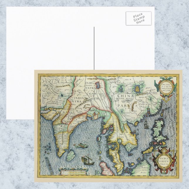 Antique Southeast Asian Karta by Mercator / Hondiu Vykort (Skapare uppladdad)