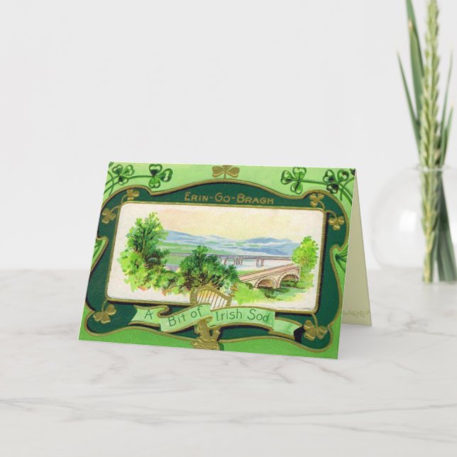 Antique St. Patrick's Day Greeting Card Kort (Framsida)