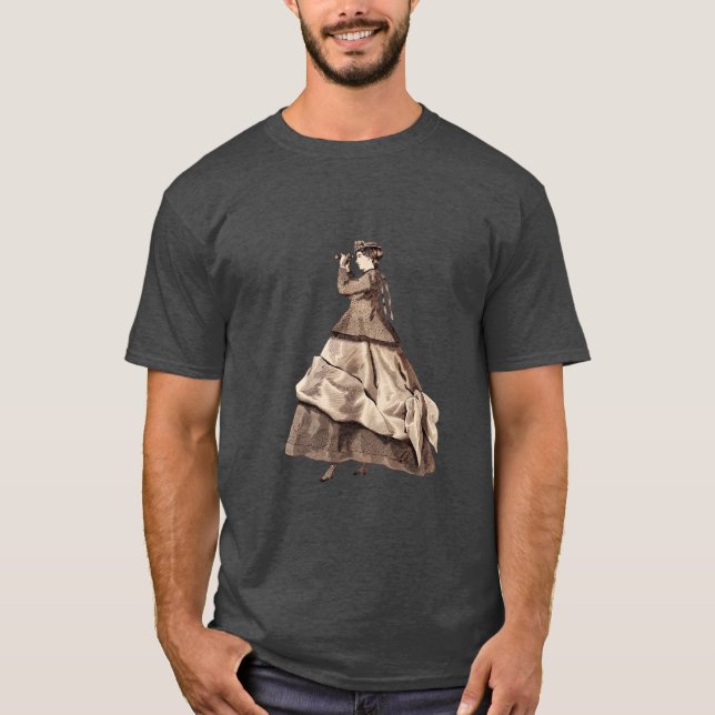 Antique Steampunk Dam T Shirt (Framsida)