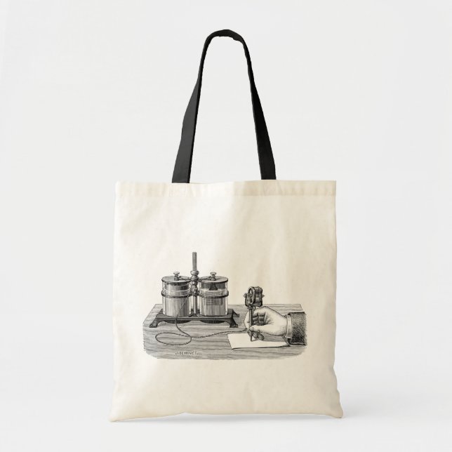 Antique Steampunk Writer Edison Tygkasse (Framsidan)