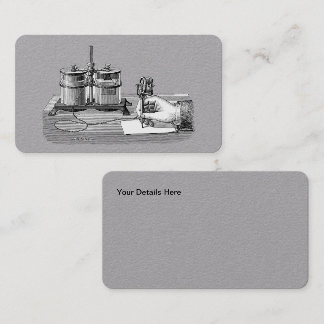 Antique Steampunk Writer Edison Visitkort (Fram/baksida)