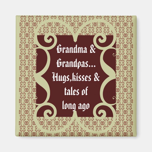 ANTIQUE STIL GRANDMA & GRANDPA MAGNET (Framsidan)