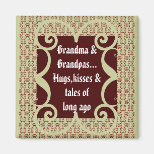ANTIQUE STIL GRANDMA OCH GRANDPA MAGNET