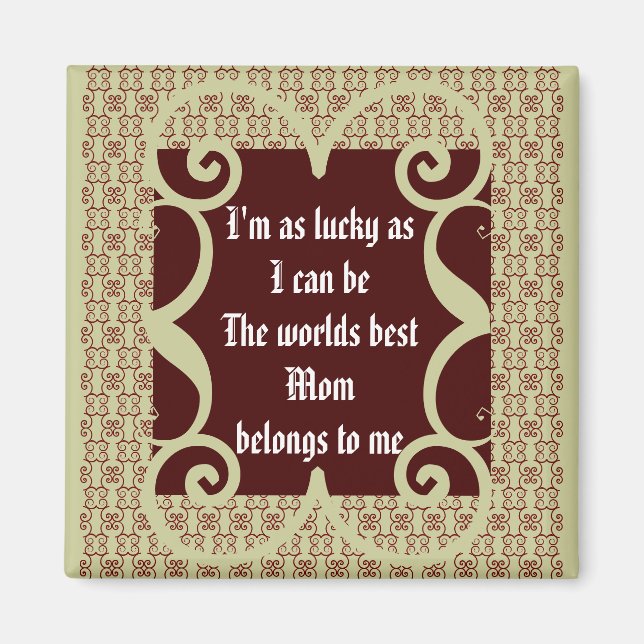 ANTIQUE STIL VÄRLDENS BÄSTA MAMMA MAGNET (Framsidan)