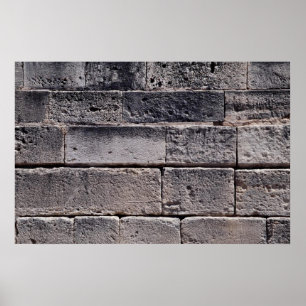 Antique stone wall, Phaistos, Kreta, Grekland Poster
