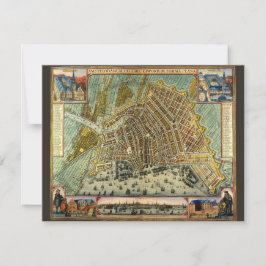 Antique Street Karta i Amsterdam, Nederländerna Inbjudningar