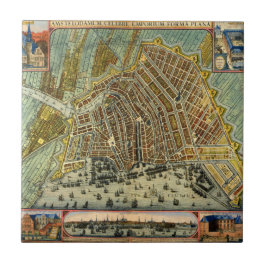 Antique Street Karta i Amsterdam, Nederländerna Kakelplatta