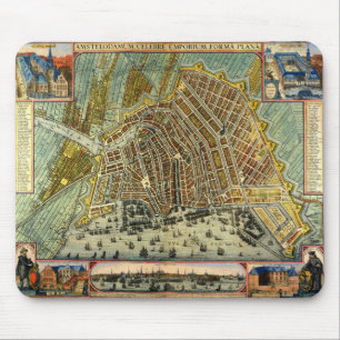 Antique Street Karta i Amsterdam, Nederländerna Musmatta