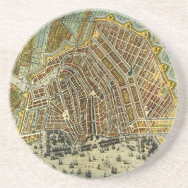 Antique Street Karta i Amsterdam, Nederländerna Underlägg