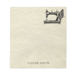 Antique syning maskin med namn anteckningsblock