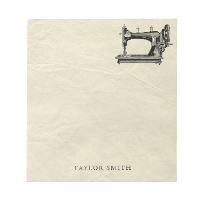 Antique syning maskin med namn anteckningsblock (Framsida)