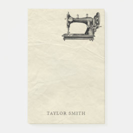 Antique syning maskin med namn post-it block