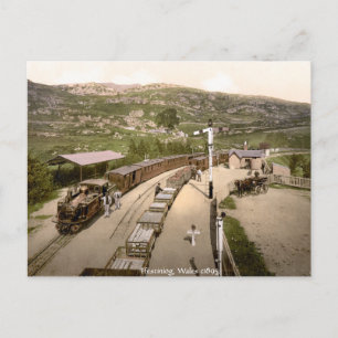 Antique tåg, Ffestiniog station Vykort