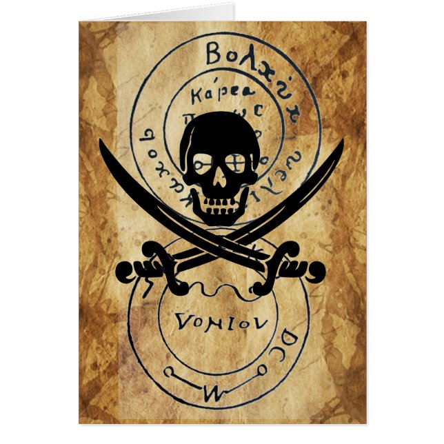 ANTIQUE TALISMAN/PIRATER TREASURE KARTA HÄLSNINGSKORT (Framsidan)