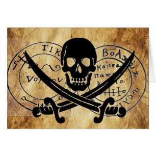 ANTIQUE TALISMAN/PIRATER TREASURE KARTA HÄLSNINGSKORT