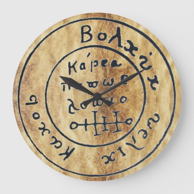 ANTIQUE TALISMAN/PIRATER TREASURE KARTA PARCHMENT STOR KLOCKA (Framsida)