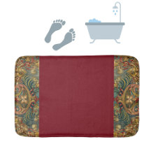 Antique Tapestry Jewel Tones Burgundy Vin