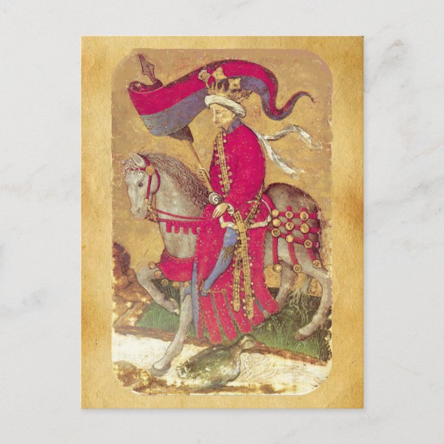 Antique Tarots /German Court Cards/Kung i Anka Vykort (Framsida)