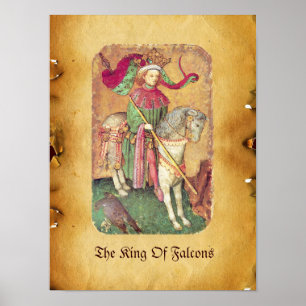 Antique Tarots /German Court Cards/Kung i Falcons Poster