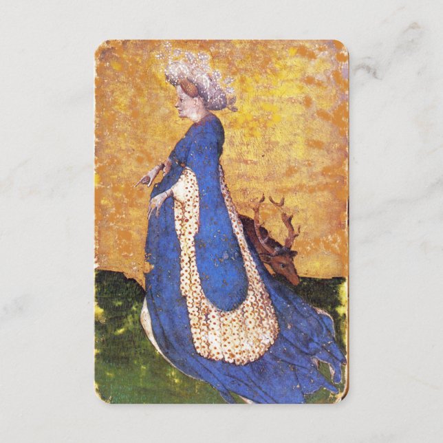 Antique Tarots /German Court Cards/Maid of Harts (Framsida)