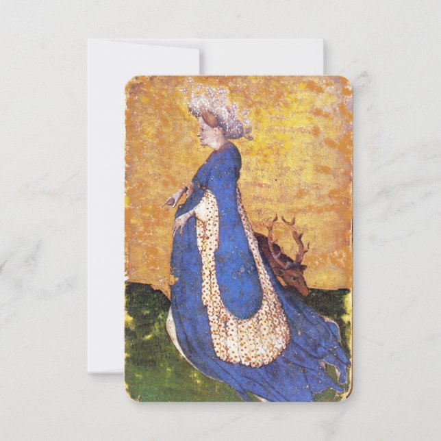 Antique Tarots /German Court Cards/Maid of Harts (Framsida)