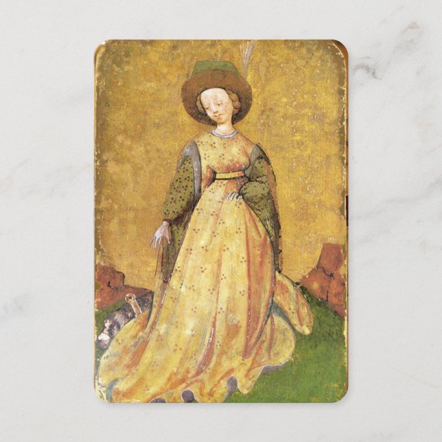 Antique Tarots /German Court Cards/Maid of Hundar (Framsida)