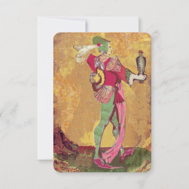 Antique Tarots German Court Cards/Page of Falcon (Framsida)