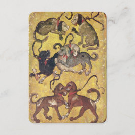 Antique Tarots /German Court Cards/Seven of Hundar