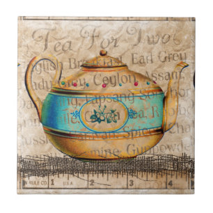 Antique Tea Pot Kakelplatta