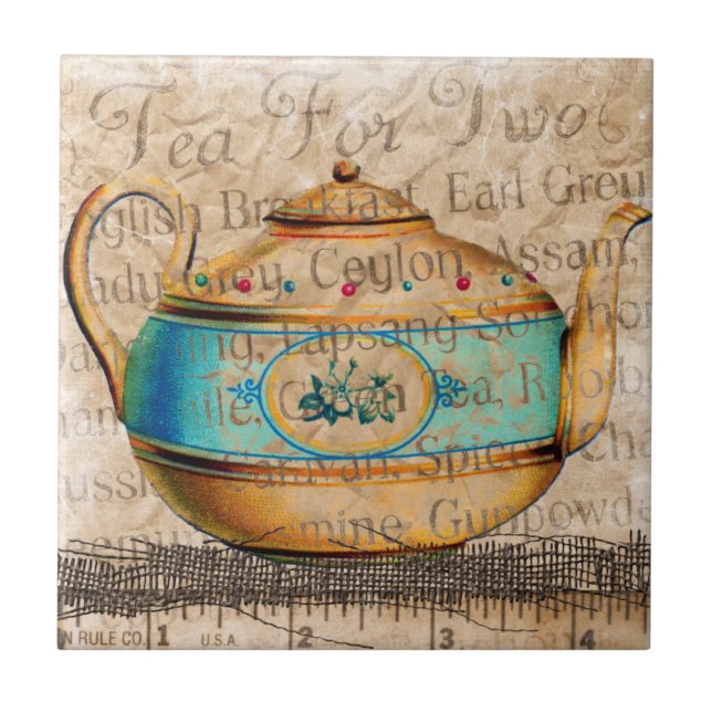 Antique Tea Pot Kakelplatta (Framsidan)