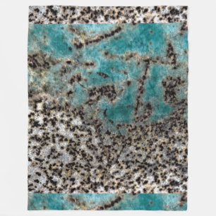 Antique Teal Rust Design Fleecefilt
