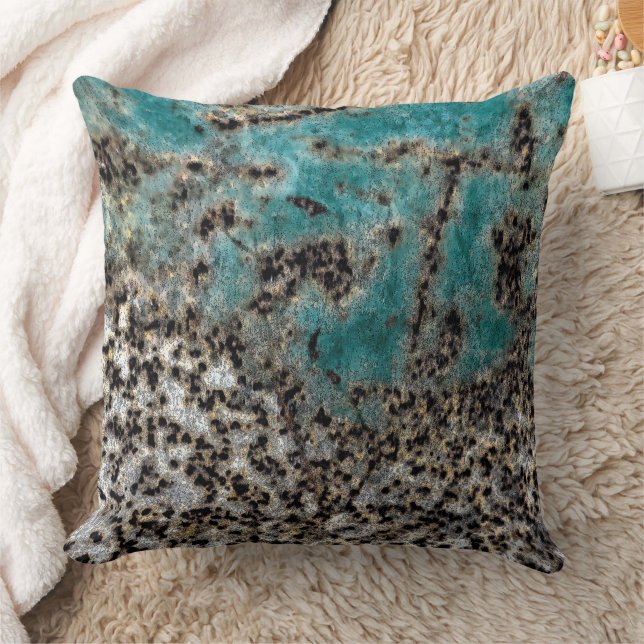 Antique Teal Rust Design Kudde (Filt)