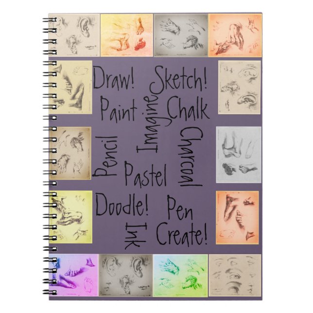 Antique teckning och inspirera ord anteckningsbok (Framsidan)