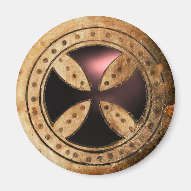 ANTIQUE TEMPLAR KOR Black Onyx Gem Magnet (Framsidan)