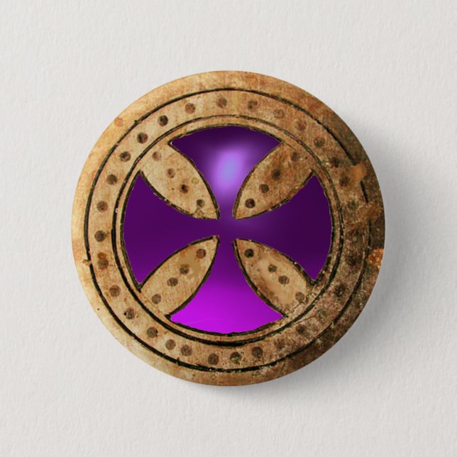 ANTIQUE TEMPLAR KOR Lila Amethyst Gem Knapp (Framsida)
