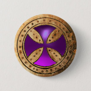 ANTIQUE TEMPLAR KOR Lila Amethyst Gem Knapp