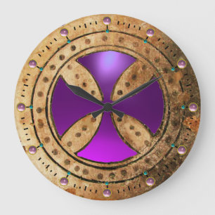 ANTIQUE TEMPLAR KOR Lila Amethyst Gem Stor Klocka