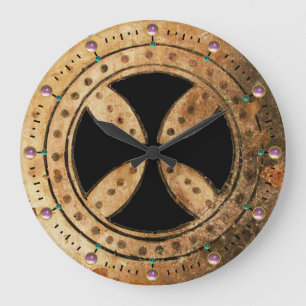 ANTIQUE TEMPLAR KOR Rosa Amethyst Gemstones Stor Klocka