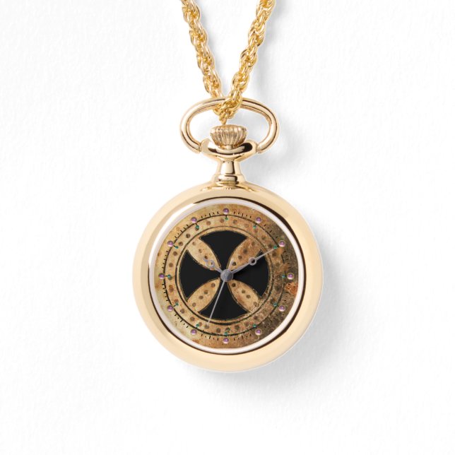 ANTIQUE TEMPLAR KOR,Svart Armbandsur (Framsida)