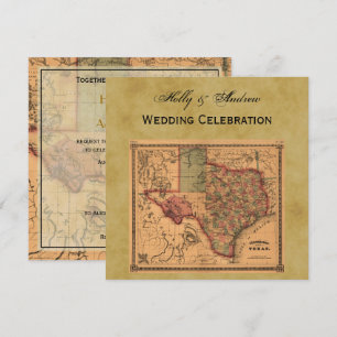 * Antique Texas Karta #1, Distress BG #3 Inbjudningar