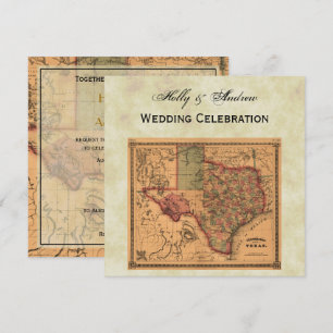 * Antique Texas Karta #1, Distress BG #3 Inbjudningar