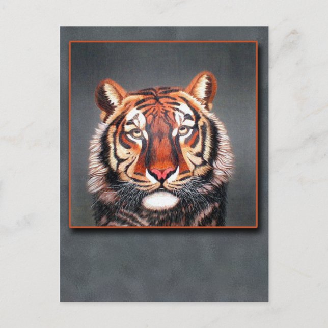 Antique Tiger Art från China på kort (Framsida)