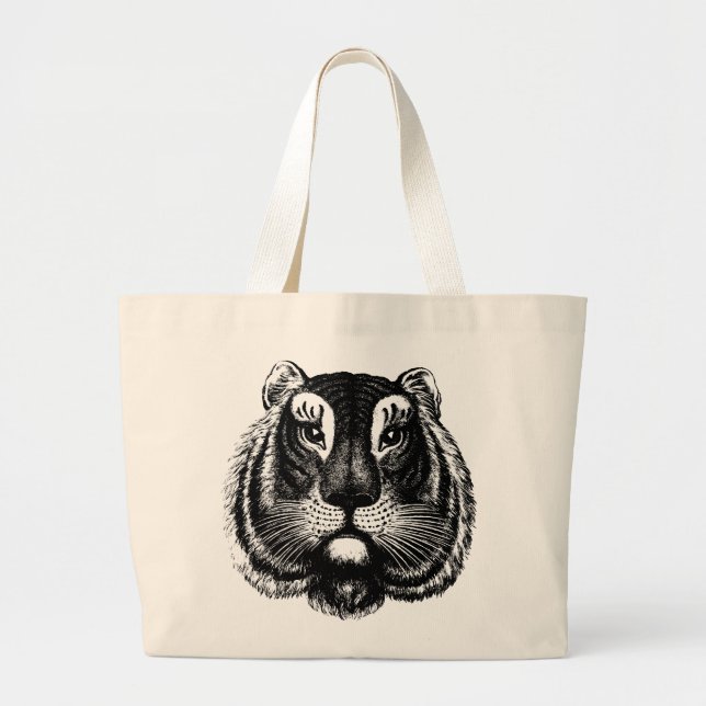 Antique Tiger Cat på Tote Bag Jumbo Tygkasse (Framsidan)