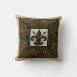 Antique Tiled Fleur de Lis Kudde