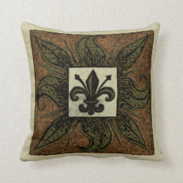 Antique Tiled Fleur de Lis Kudde