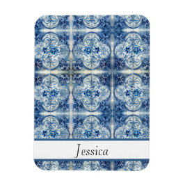 Antique Tiles i Delft Blue-anpassadet Magnet