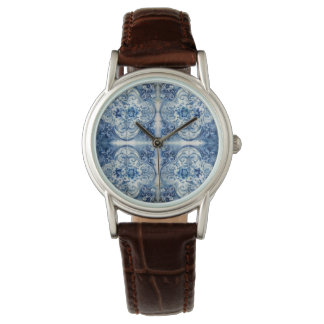 Antique Tiles in Delft Blue Armbandsur