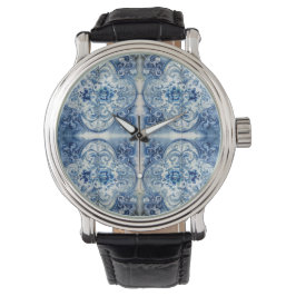 Antique Tiles in Delft Blue Armbandsur
