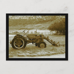 Antique Tractor Carmel Valley, CA Postcard Vykort